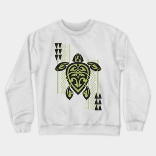 Black & Green Tribal Turtle Tattoo Warrior Crewneck Sweatshirt